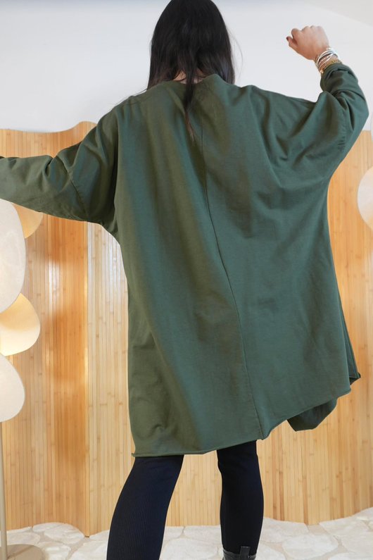 Leopard Panel Top Khaki